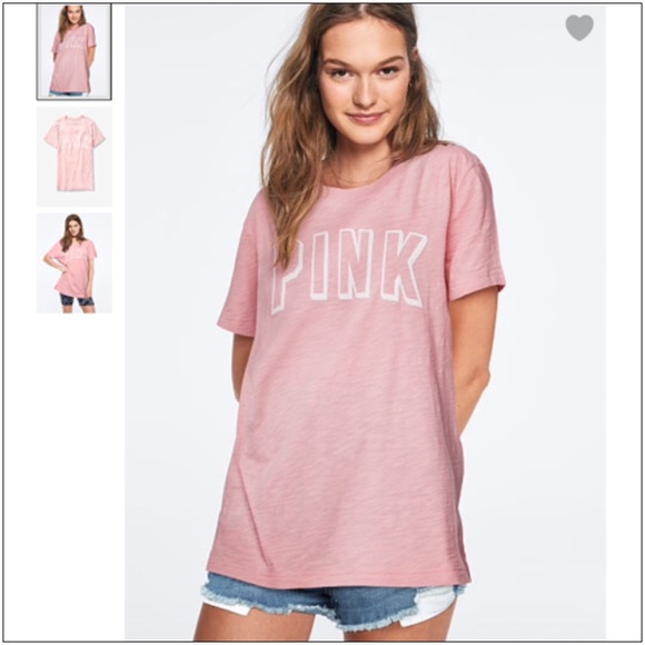 PINK Victoria's Secret Tops - VS PINK CAMPUS TEE ~L PINK Victoria's Secret Tops - VS PINK CAMPUS TEE ~L